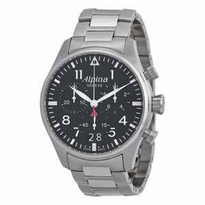 Alpina Startimer Black Dial Stainless Steel Bracelet Men's Watch AL372B4S6B