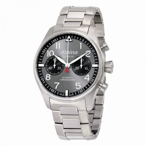 Alpina Startimer Pilot Chronograph Antracite Sunray Dial Stainless Steel Men's Watch AL-860GB4S6B