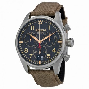 Alpina Startimer Pilot Chronograph Grey Dial Fabric Men's Watch AL-372BGR4S6