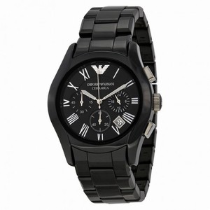 Emporio Armani Chronograph Black Dial Black Ceramic Men's Watch AR1400