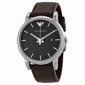 Armani Brown Dial Steel Case Brown Leather Strap Men's Watch AR1729