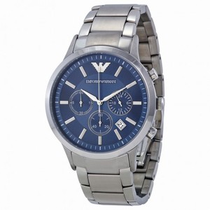 Armani Chronograph Navy Blue Dial Steel Bracelet Men's Watch AR2448