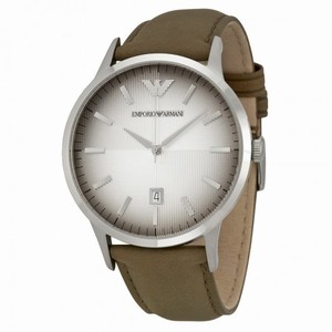 Armani Classic Textured Degrade Dial Taupe Leather Men's Watch AR2470