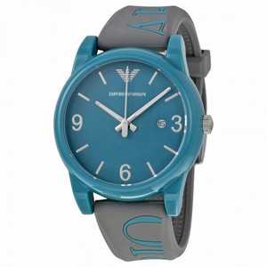 Armani Classic Turquoise Dial Grey Silicone Men's Watch AR1066
