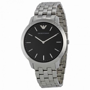 Armani Retro Black Dial Stainless Steel Bracelet Men's Watch AR1744