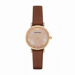 Armani Retro Pink Mother Of Pearl Dial Ladies Watch AR1960