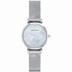 Armani Retro White Mother Of Pearl Dial Ladies Watch AR1955
