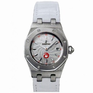 Audemars Piguet Alinghi Silver Dial Stainless Steel White Leather Ladies Watch 67610ST.OO.D012CR.01