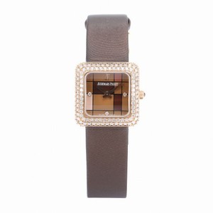 Audemars Piguet Brown Dial 18K Rose Gold Diamond Ladies Watch 77215OR.ZZ.A080SU.01