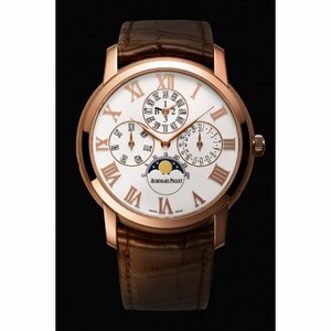 Audemars Piguet Dragon Automatic Enamel Dial Brown Leather Men's Watch 26391OR.OO.D088CR.01