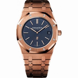 Audemars Piguet Extra-Thin Royal Oak Automatic Blue Dial 18 kt Rose Gold Men's Watch 15202OR.OO.1240OR.01