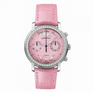 Audemars Piguet Jules Audemars Diamond Chronograph Pink Dial White Gold Ladies Watch 26012BC.ZZ.D063CR.01