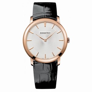 Audemars Piguet Jules Audemars Ivory Dial Black Leather Men's Watch 15180OR.OO.A102CR.01