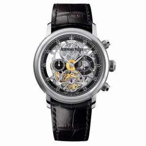 Audemars Piguet Jules Audemars Tourbillion Silver Skeleton Dial Automatic Men's Chronograph Watch 26346BC.OO.D002CR.01