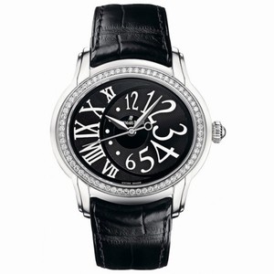 Audemars Piguet Millenary Automatic Black Dial Black Leather Ladies Watch 77301ST.ZZ.D002CR.01