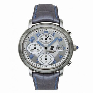 Audemars Piguet Millenary Chronograph Automatic Silver Dial Grey Leather Ladies Watch 26011ST.OO.D007CR.01