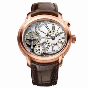 Audemars Piguet Millenary Quadriennium Gold White Enamel Dial Automatic 18 Carat Pink Gold Men's Watch 26149OR.OO.D803CR.01