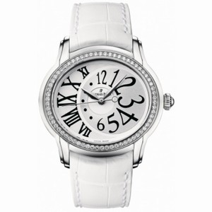 Audemars Piguet Millenary Silver Dial White Leather Automatic Ladies Watch 77301STZZD015CR01