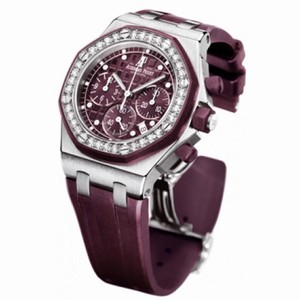 Audemars Piguet Purple Dial Rubber Strap Chronograph Ladies Watch 26048SKZZD066CA01