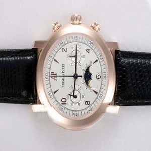 Audemars Piguet Royal Oak 25594ST.OO.0789ST.04 Round Black Cow Leather Strap Mens Watch