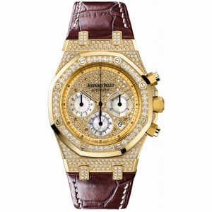 Audemars Piguet Royal Oak Chronograph Diamond Pave 18 kt Yellow Gold Men's Watch 26067BA.ZZ.D088CR.01