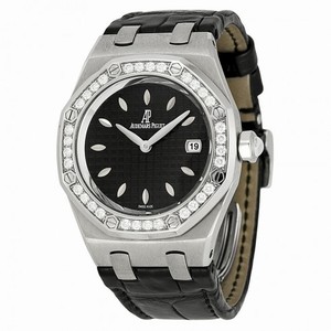 Audemars Piguet Royal Oak Diamond Black Dial Stainless Steel Ladies Watch 67601ST.ZZ.D002CR.01