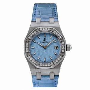 Audemars Piguet Royal Oak Diamond Light Blue Dial Stainless Steel Ladies Watch 67601ST.ZZ.D034CR.01