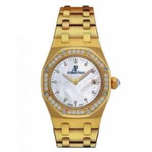 Audemars Piguet Royal Oak Diamond Mother of Pearl Dial Yellow Gold Ladies Watch 67601BA.ZZ.1210BA.02