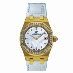 Audemars Piguet Royal Oak Diamond Mother of Pearl Dial Yellow Gold Ladies Watch 67601BA.ZZ.D012CR.02