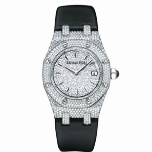 Audemars Piguet Royal Oak Diamond Pave 18 kt White Gold Ladies Watch 67625BC.ZZ.D004SU.01