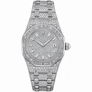 Audemars Piguet Royal Oak Diamond Pave White Gold Ladies Watch 67604BC.ZZ.1211BC.01