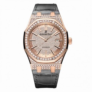 Audemars Piguet Royal Oak Diamond- Paved Dial 18 Carat Pink Gold Automatic Men's Watch 15402OR.ZZ.D003CR.01