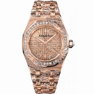 Audemars Piguet Royal Oak Floral Diamond 18 kt Rose Gold Ladies Watch 67617OR.ZZ.1235OR.01