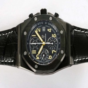 Audemars Piguet Royal Oak Offshore 25770 Black Crocodile Leather Strap Mens Round Watch