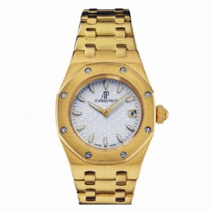 Audemars Piguet Royal Oak Silver Dial 18 kt Yellow Gold Ladies Watch 67600BA.OO.1210BA.01