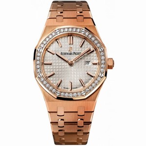 Audemars Piguet Royal Oak Silver Dial 18kt Rose Gold Ladies Watch 67651ORZZ1261OR01