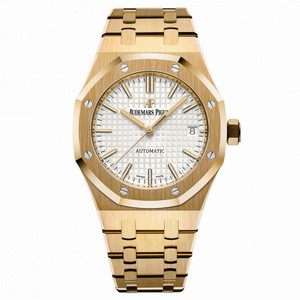 Audemars Piguet Royal Oak Silver Dial Automatic 18 Carat Yellow Gold Men's Watch 15450BA.OO.1256BA.01