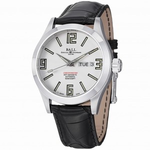 Ball Engineer Automatic Silver Dial Leather Men's Watch NM1022C-LCAJ-WH