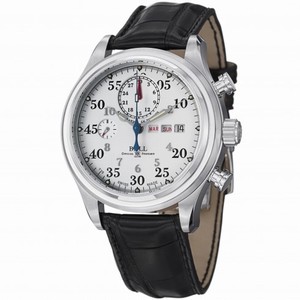 Ball Trainmaster Racer Automatic White Dial Leather Men's Watch CM1030D-L1J-WH