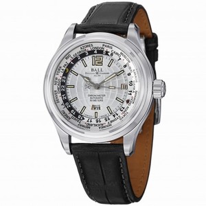 Ball Trainmaster World Time Automatic Silver Dial Men's Watch GM1020DL1FCAJS1