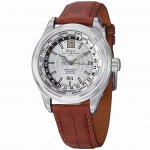 Ball Trainmaster World Time Automatic Silver Dial Men's Watch GM1020DL1FCAJS2