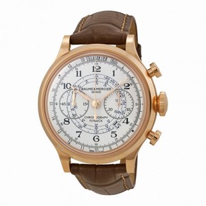 Baume and Mercier Capeland White Dial Flyback Chronograph Men's Watch 10007