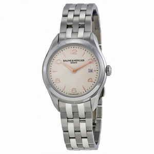 Baume and Mercier Clifton Silver Dial Stainless Steel Ladies Watch 10175