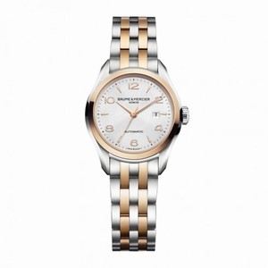 Baume and Mercier Clifton Silver Dial Two Tone Stainless Steel Ladies Watch 10152