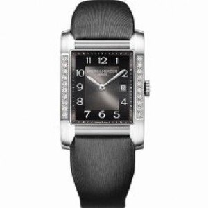 Baume and Mercier Hampton Milleis Black Dial Leather Ladies Watch 10022