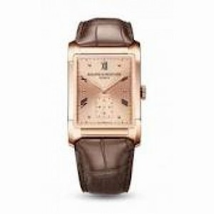 Baume and Mercier Hampton Milleis Rose Gold Dial Brown Leather Men's Watch 10033