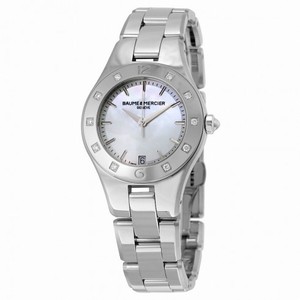 Baume and Mercier Linea Mother of Pearl Stainless Steel Diamond Ladies Watch 10071