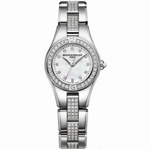 Baume and Mercier Mother of Pearl Diamond Stainless Steel Ladies Watch 10092