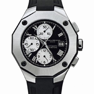 Baume and Mercier Riviera Chronograph Steel Black Men's Watch 8594