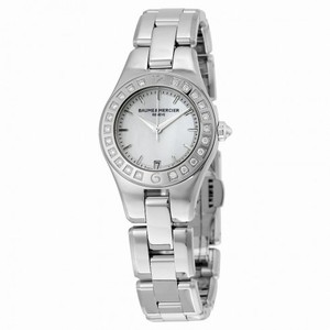 Baume et Mercier Linea Silver Dial Stainless Steel Diamond Ladies Watch MOA10078